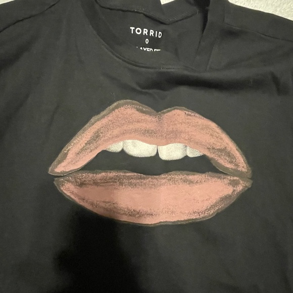 Torrid Black Tee with Lace Sleeves - Picture 8 of 11